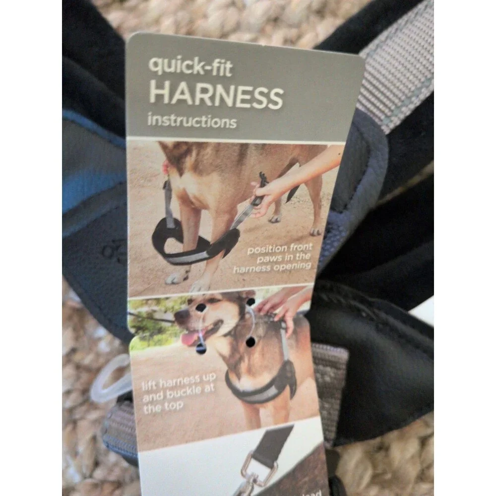 Good2Go Padded Soft Stepin Dog Harness, Size XL/ XXL Gray Quick Fit Secure Clip